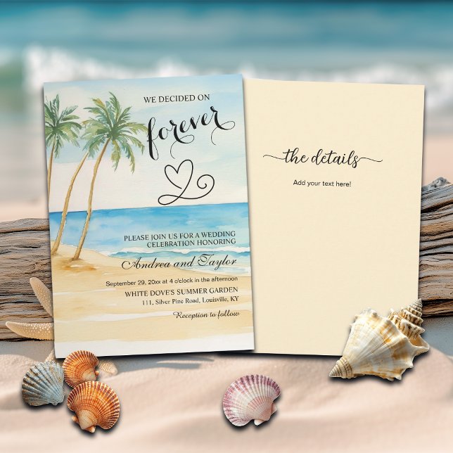 All in One We decided on Forever Beach Palm Trees Invitation (Creator Uploaded)