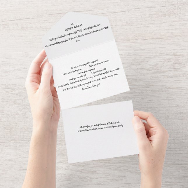 All in One Wedding Invitation (Tearaway)