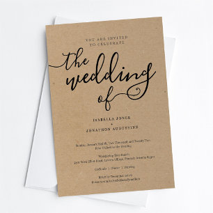 All in One Wedding Invitation with RSVP & Registry
