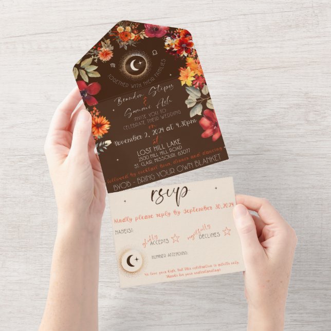 All in one wedding invitations (Tearaway)