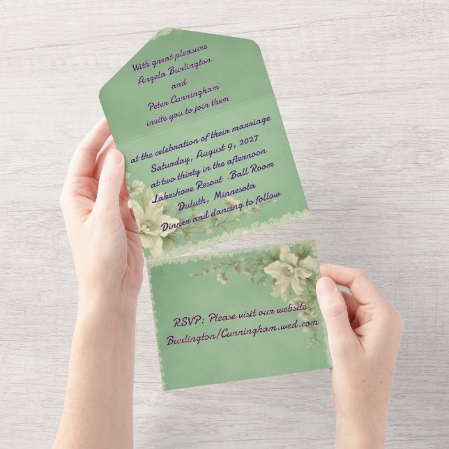 All in One Wedding Invite (Tearaway)