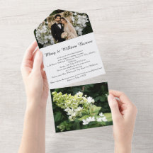 All in One Wedding Invite Couple & Flowers Photos 