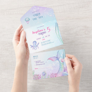 All in One Wedding Invite Nautical themed birthday