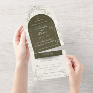 All in One Wedding Invite, template, personalized  Invitation
