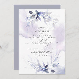 ALL in ONE Wedding Watercolor Plum Invitation