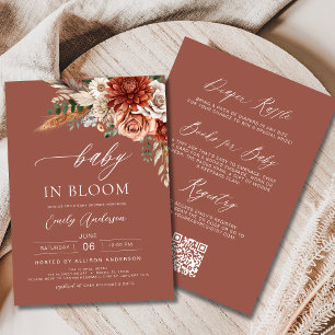 All in One Wildflower Baby in Bloom Autumn Shower Invitation