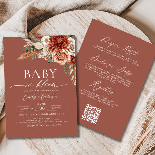 All in One Wildflower Baby in Bloom Autumn Shower Invitation