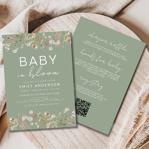 All in One Wildflower Baby in Bloom Baby Shower Invitation