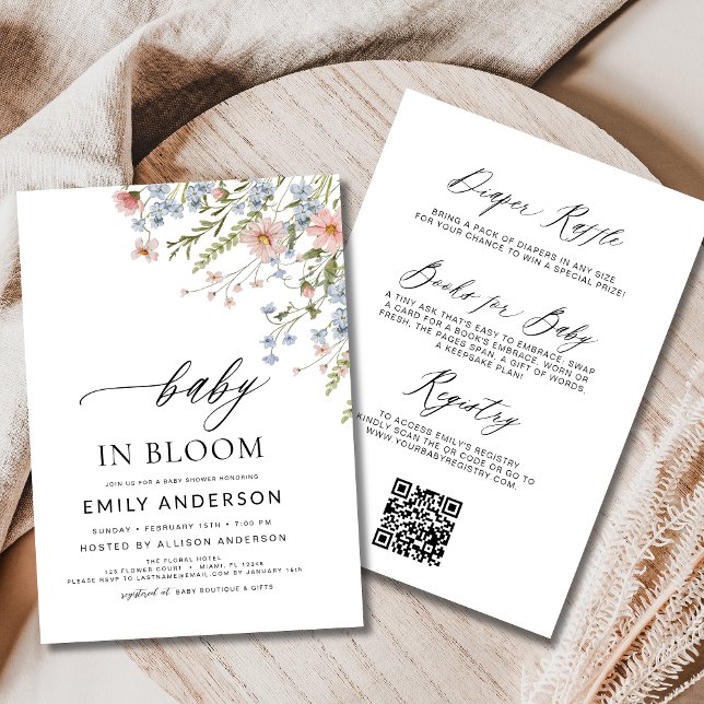 All in One Wildflower Baby in Bloom Baby Shower Invitation (Creator Uploaded)