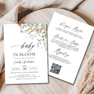 All in One Wildflower Baby in Bloom Baby Shower Invitation