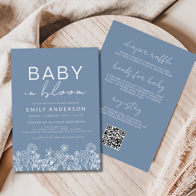 All in One Wildflower Baby in Bloom Baby Shower Invitation (Creator Uploaded)