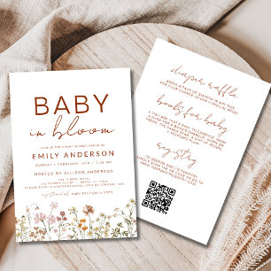 All in One Wildflower Baby in Bloom Baby Shower Invitation