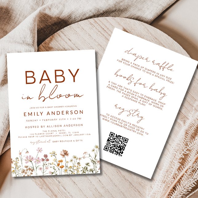 All in One Wildflower Baby in Bloom Baby Shower Invitation (Creator Uploaded)