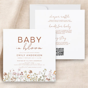 All in One Wildflower Baby in Bloom Shower Invitation