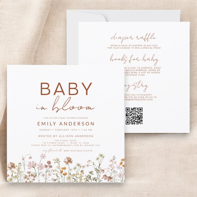 All in One Wildflower Baby in Bloom Shower Invitation (Creator Uploaded)