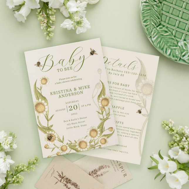 All in One Wildflower Daisy Baby Shower Invitation (Creator Uploaded)