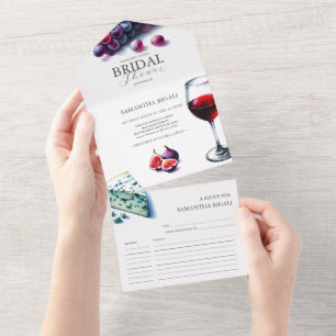 All-In-One Wine Bridal Shower Invitations