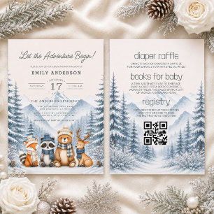 All in One Winter Adventure Begins Baby Shower Invitation