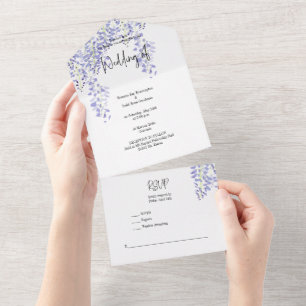 All in One Wisteria Watercolor Invitation