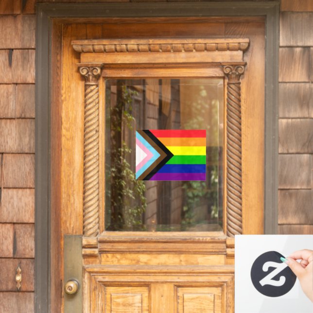 ALL INCLUSIVE RAINBOW FLAG WINDOW CLING (Home Door)