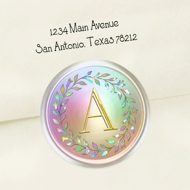 ALL INITIALS Gold Monogram 3 Pearly Wreath Classic Round Sticker (Creator Uploaded)