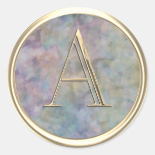 ALL INITIALS Gold Monogram Abstract Classic Round Sticker
