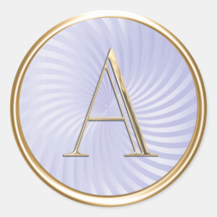 ALL INITIALS Gold Monogram Lavender Purple Classic Round Sticker