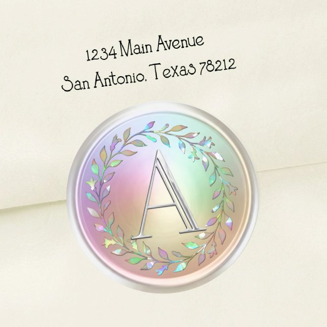 ALL INITIALS Silver Monogram 3 Pearly Wreath Classic Round Sticker (Creator Uploaded)