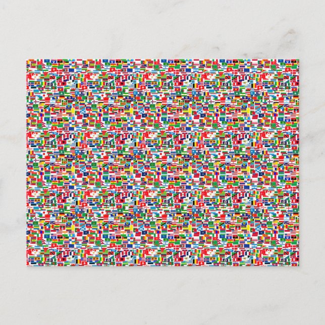 All International Flags Postcard (Front)