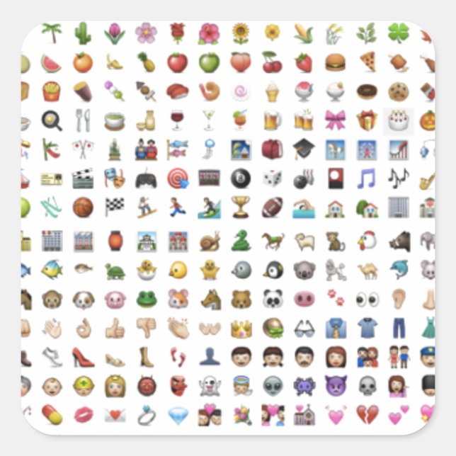 All iPhone / iOS emojis Square Sticker (Front)