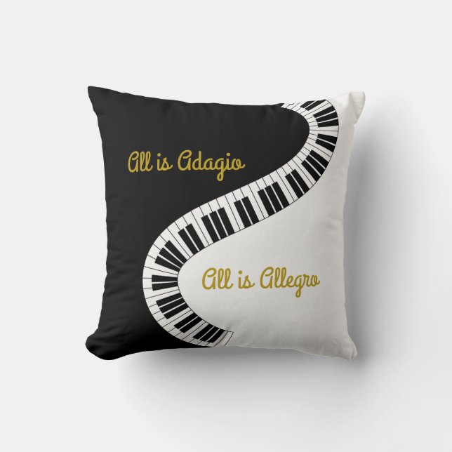All is Adagio, All is Allegro Piano Christmas Cushion (Front)