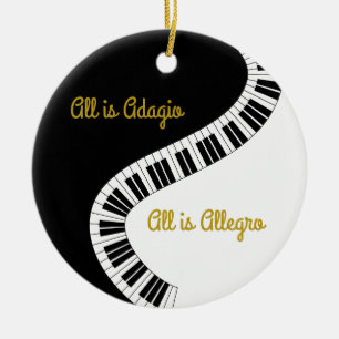 “All is Adagio” Music Silent Night Ceramic Ornament