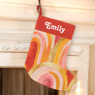 All is Bright Colourful Whimsical Christmas Small Christmas Stocking