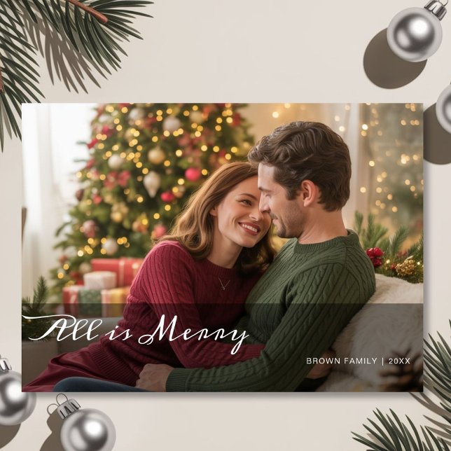 All Is Bright Couple Christmas Romantic Card (Creator Uploaded)