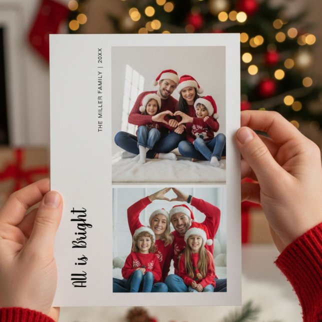 All Is Bright Family Christmas  Cosy Holiday card (Creator Uploaded)