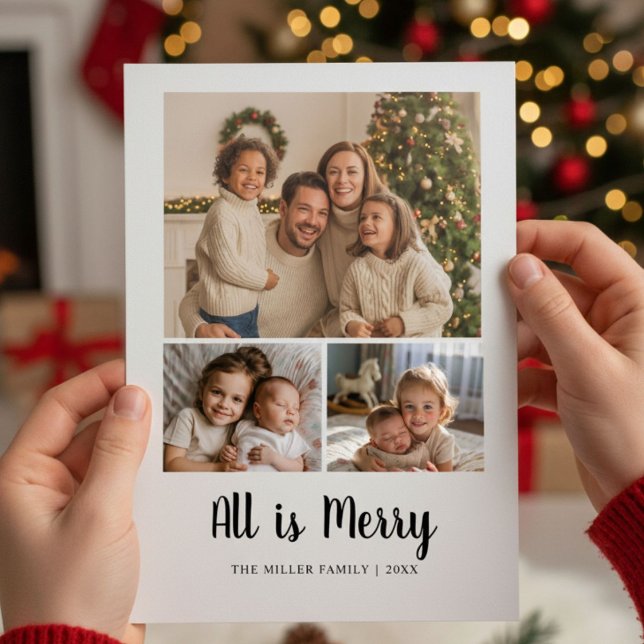 All Is Bright Family Cute Holiday Card (Creator Uploaded)