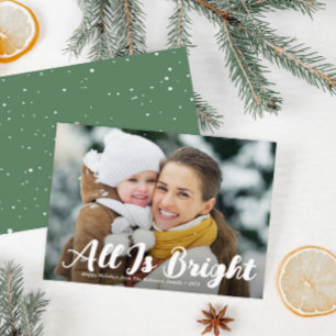 All is bright merry christmas holiday card