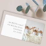 All is Bright Modern Minimal Christmas Kids Photo Label<br><div class="desc">A stylish holiday photo freturn address label with classic typography "all is bright" in black on a clean simple white background. The photo and text can be easily customised for a personal touch. A simple, minimalist and contemporary christmas design to stand out this holiday season! The image shown is for...</div>