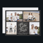 All is Calm, All is Bright Chalkboard Christmas Holiday Card<br><div class="desc">All is Calm,  All is Bright.  Dark charcoal grey chalkboard black board background with chalk-look fancy script writing with words from the famous Christmas carol,  Silent Night.  A sentimental and touching pretty item to remind of the beauty and slendor of the season!</div>