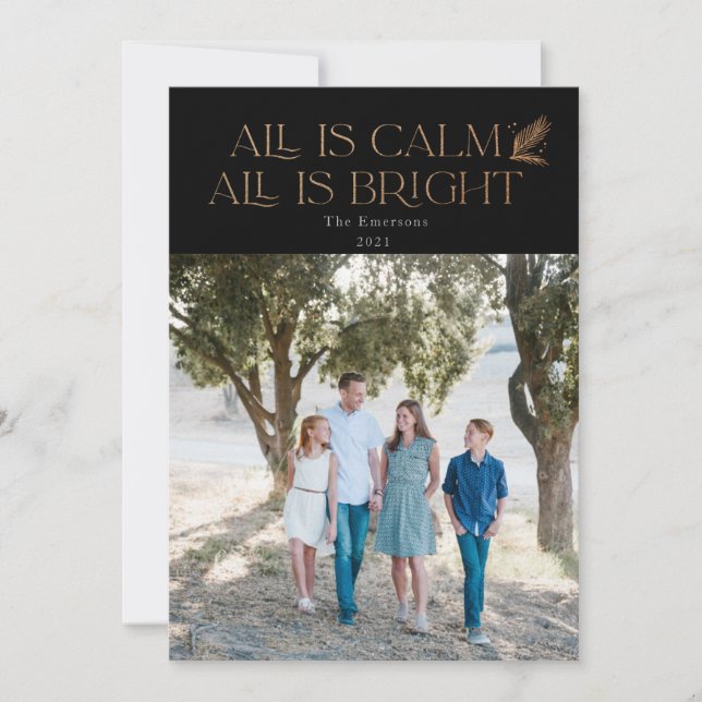 All is Calm All is Bright Christmas Photo Black (Front)