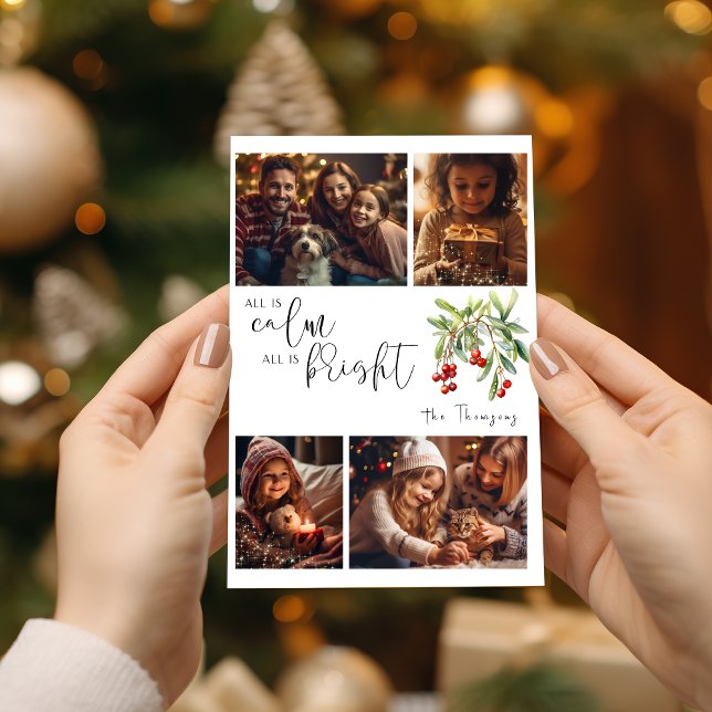 all is calm all is bright christmas photo greeting holiday card (Creator Uploaded)