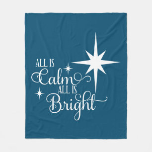 All Is Calm All Is Bright Christmas Star Fleece Blanket