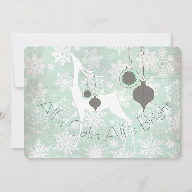 All is Calm All is Bright Deer Holiday Card (Front)
