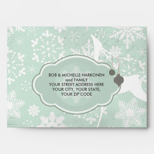 All is Calm All is Bright Deer Holiday Envelope (Front)