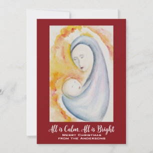 All is Calm, All is Bright, Madonna and Child Holiday Card