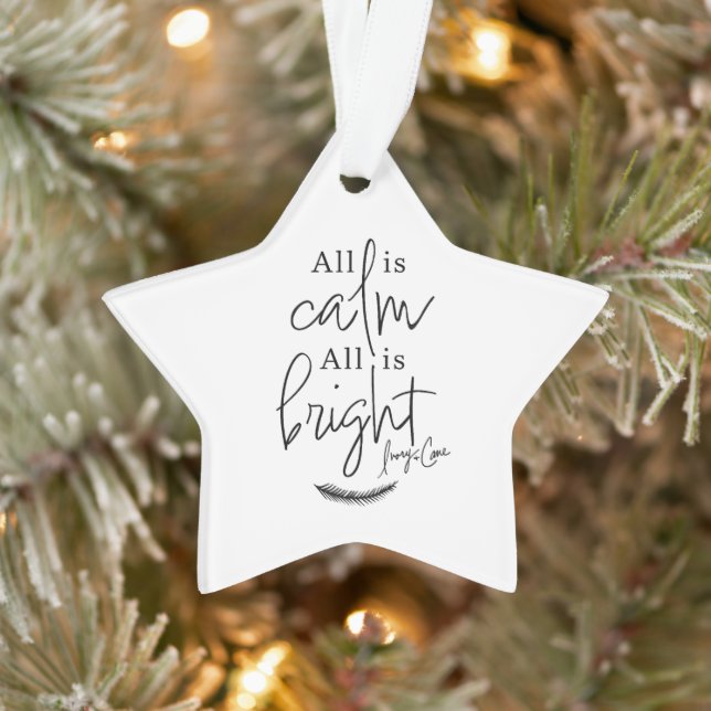All Is Calm All is Bright Modern Acrylic Ornament (Tree)