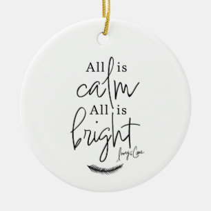 All Is Calm All is Bright Modern Circle Ornament