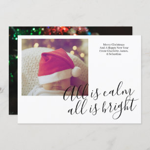 All Is Calm All Is Bright Personalised Christmas Holiday Card
