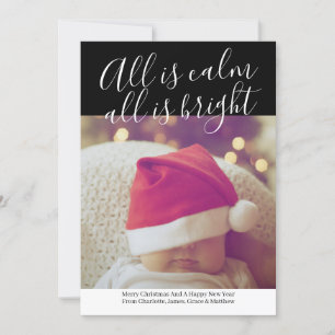 All Is Calm All Is Bright Personalised Christmas Holiday Card