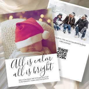 All Is Calm All Is Bright Personalised Christmas Holiday Card